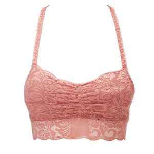 Pink lace bra